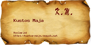 Kustos Maja névjegykártya